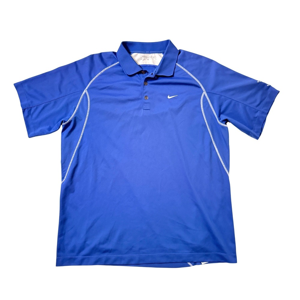 Nike Golf Polo Shirt XL Blue Dri-FIT Old Course St Andrews Short Sleeve Top